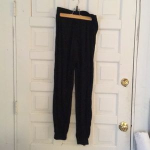 Knit black crane drop crotch pants